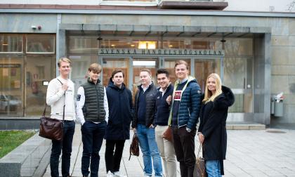 Noel Rönnberg, Ossian Procopé, Tim Schauman,  Emil Rönberg, , Jasper Karlsson, Axel Blomqvist, Saga Blomqvist, Hanken, Hanken School of economics, utbildning, 