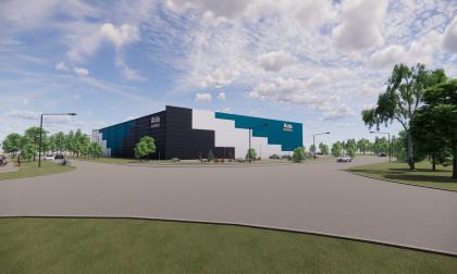 Så här ska den nya byggnaden se ut där Åland Post ska bedriva mer automatiserad logistik av sin näthandel.