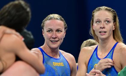Sarah Sjöström och Louise Hansson. Arkivbild.