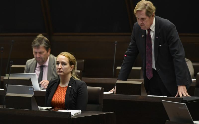 Jessy Eckerman (S) beskriver gratis mensskydd som en ”mensklig rättighet”, medan Stephan Toivonen (ÅLD), tycker att det rör sig om kvinnliga offerkoftor som tigger allmosor. 