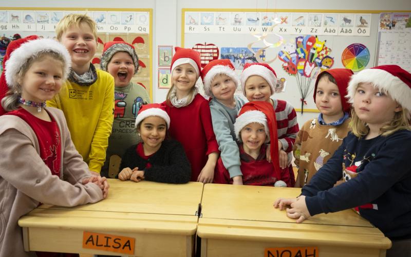 Skola, Strandnäs skola, Julfest, 