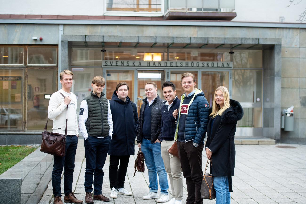 Noel Rönnberg, Ossian Procopé, Tim Schauman,  Emil Rönberg, , Jasper Karlsson, Axel Blomqvist, Saga Blomqvist, Hanken, Hanken School of economics, utbildning, 