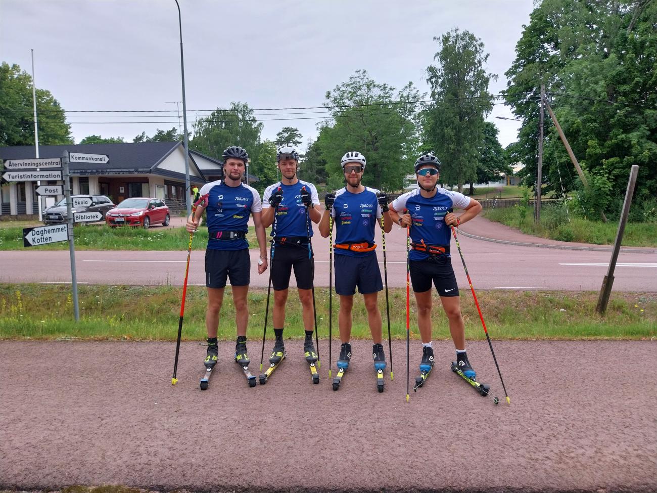 Juuso Mattila, Olli Tyrväinen, Isac Holmström och Leevi Tarjanne har skidat från Godby till Geta.@Normal_indrag: